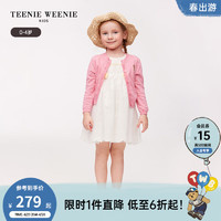 Teenie Weenie Kids小熊童装24春夏女宝宝镂空提花可爱毛衣 粉色 100cm