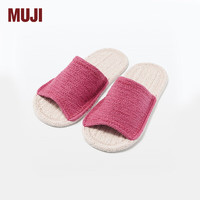 MUJI 男女通用 室内拖鞋 前开 男式女式 无性别 原色×粉色 JKAG7A4S 240mm M/38码(2.0)