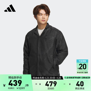 adidas 阿迪达斯 轻运动武极系列男冬季加绒运动夹克外套IP4907 黑色/深灰 A/XL