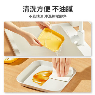 优勤（YOUQIN）吐骨碟家用吐骨头盘碟食品级餐桌桌面装水果小菜垃圾渣盘 明灰白【8个装】+沥水底座