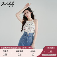 Palglg 超仙甜美无袖挂脖衬衫女夏季2024新款设计感小众宽松短款上衣爆款