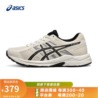 ASICS 亚瑟士 女鞋网面跑鞋百搭缓震运动鞋透气跑步鞋 GEL-CONTEND 4 米白色/黑色 38