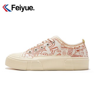 百亿补贴：Feiyue. 飞跃 Feiyue/飞跃芝麻街帆布鞋2023春新款低帮百搭休闲鞋女鞋