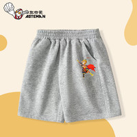 奥特曼衣服男童夏季薄款纯棉短裤男童女童时尚休闲运动裤百搭裤子 灰色-悟空 100码身高90-100cm