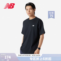 NEW BALANCE NB T恤男款24运动休闲百搭纯色打底圆领短袖上衣 BK MT41509 L