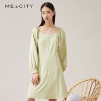 百亿补贴：MECITY 女装春季新款简约时尚优雅舒适休闲可爱梭织连衣裙女