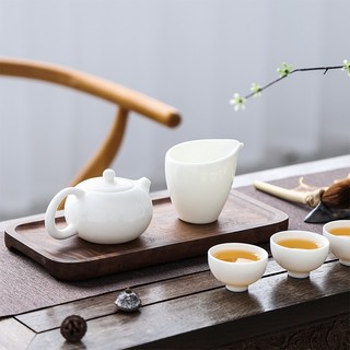 领艺 德化白瓷茶壶陶瓷日式简约羊脂玉猪油白功夫茶具 伍华西施壶