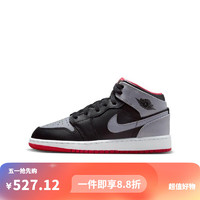 NIKE 耐克 AJ1（GS）JORDAN黑灰红中帮缓震轻便经典运动鞋板鞋DQ8423-006 37.5