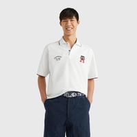 TOMMY HILFIGER 魔力方男珠地棉简约刺绣镶边宽松短袖POLO衫30805