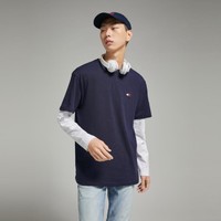 TOMMY HILFIGER Tommy Jeans 23男纯棉美式街头刺绣多色合身版运动短袖T恤16320