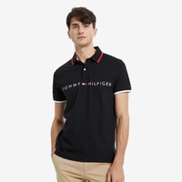 TOMMY HILFIGER 春夏男装珠地棉透气印花镶边修身短袖POLO衫J2293