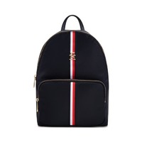 TOMMY HILFIGER 24春季女休闲拼色织带金属字母通勤双肩背包J8041