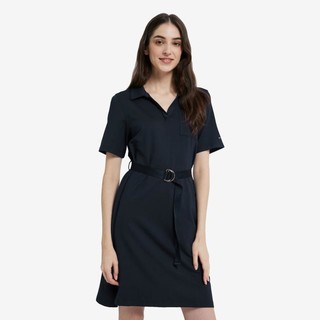 TOMMY HILFIGER 女装条纹V领腰带收腰中长款POLO连衣裙34731