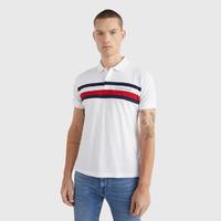 TOMMY HILFIGER 男纯棉休闲拼色条纹印花透气翻领短袖POLO衫24600