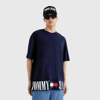 TOMMY HILFIGER Tommy Jeans 23男装纯棉平纹街头运动字母印花宽松短袖T恤16229