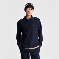 TOMMY HILFIGER 男装纯棉商务简约绣标修身长袖POLO衫02580