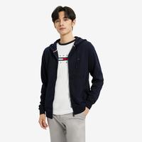 TOMMY HILFIGER 男休闲通勤简约小绣标拉链开襟抽绳连帽卫衣29359