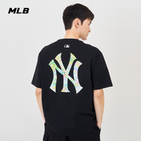 MLB 官方 男女情侣圆领T恤宽松印花涂鸦logo短袖24夏季新款TSX05