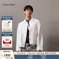 Calvin Klein【田柾国同款】 Jeans24春夏男复古纯棉宽松牛仔白衬衫J325552 1AA-牛仔白 M