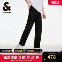 杰克·琼斯（JACK&JONES）夏季男士商务休闲纯色简约时尚舒适百搭休闲裤男224214040 E40黑色 常规 E40黑色 165/72A/XSR