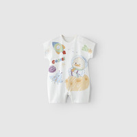 巴厘小猪（BALIPIG）婴儿衣服短袖连体衣夏季薄款外出服儿童超萌 太空鸭子 73cm