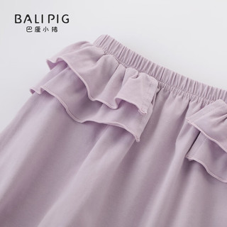 巴厘小猪（BALIPIG）女宝宝套装夏季薄款女童甜美可爱短袖两件套 嫩黄 100cm