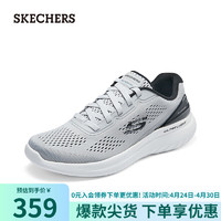 SKECHERS 斯凯奇 男子休闲运动鞋舒适耐磨232776 灰色/黑色/GYBK 41.5
