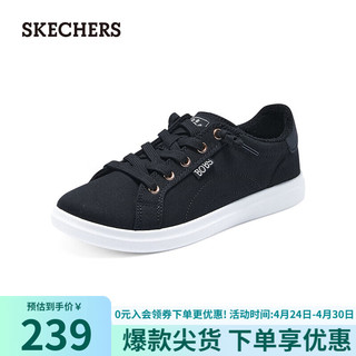 SKECHERS 斯凯奇 女士舒适轻质帆布鞋114453 黑色/BLK 37.50