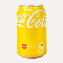 Coca-Cola 可口可乐 香港版可口可乐柠檬味可乐碳酸饮料汽水黄色易拉罐气泡水饮品