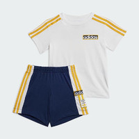 阿迪达斯 （adidas）童装夏季三叶草男童小童运动休闲儿童套装 IN2103 蓝色 98