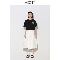 百亿补贴：MECITY 女士春季新款百搭刺绣贴花休闲纯棉内搭T恤女518557