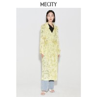 百亿补贴：MECITY 女士夏季新款立体印花长袖风衣精致女梭织长款外套