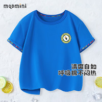 MQDMINI 童装儿童T恤男童夏装小童短袖上衣宝宝衣服1   指南针克莱因蓝 130