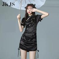 JK&JS 旗袍改良女夏款2023年轻少女国潮中国风女装高级感连衣裙