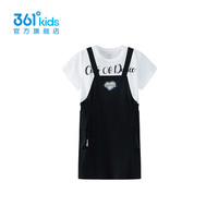 361°361度童装女童连衣裙2024年夏季中大童裙子 经典黑 130