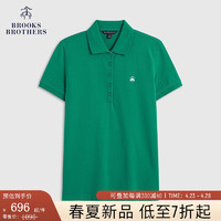 布克兄弟（BrooksBrothers）女士24春夏美式棉质翻领针织Polo衫 3001-深绿色 S