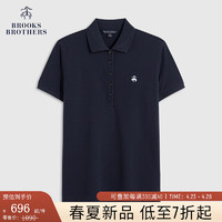 布克兄弟（BrooksBrothers）女士24春夏美式棉质翻领针织Polo衫 4004-藏蓝色 XL