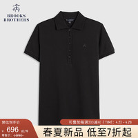 布克兄弟（BrooksBrothers）女士24春夏美式棉质翻领针织Polo衫 0004-黑色 S