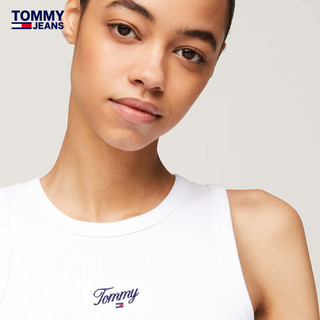 TOMMY JEANS  24春季女装美式街头刺绣螺纹针织修身内搭背心17838 白色YBR XS