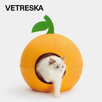 Vetreska 未卡 大橘大利毛毡窝冬天保暖半封闭式可拆卸猫窝地垫宠物猫咪用品