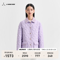 LI-NING 1990 LI-NING1990 女士秋冬休闲复古老花薄棉服外套 李宁1990经典系列