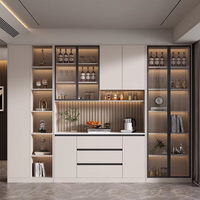 汇森诺奶油风实木餐边柜酒柜一体靠墙轻奢现代简约客餐厅茶水柜高柜 C款*四门160餐边柜 2.4米高