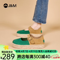 快乐玛丽（J&M）勃肯鞋女2024春季小众复古懒人一脚蹬防滑厚底渔夫鞋女 黄色 37