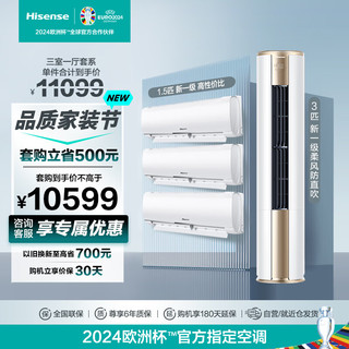 Hisense 海信  新一级能效 三室一厅 1.5匹挂机E290*3+3匹柜机E500*1  空调套装