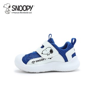 SNOOPY史努比童鞋儿童运动鞋夏季男孩单网透气鞋童舒适学步鞋 蓝白 30码内长约189mm