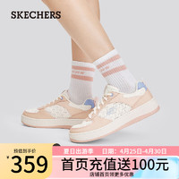 斯凯奇（Skechers）夏季女士简约时尚板鞋舒适百搭休闲鞋185034 米白色粉色/OFPK 38