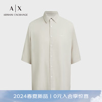 阿玛尼ARMANI EXCHANGE24春夏AX男装宽松短袖字母LOGO衬衫