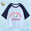 SNOOPY 史努比 童装男童T恤儿童短袖上衣女童半袖宽松休闲衣服夏季薄款 加油史努比冰晶蓝 120CM