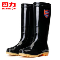 WARRIOR 回力 雨鞋男防水鞋户外耐磨胶鞋不易滑雨靴套鞋HL862755高筒黑色40码 黑色高筒