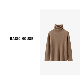 Basic House/百家好秋冬纯色保暖时尚宽松高龄羊毛衫B0633H50252 白色 M80-110斤